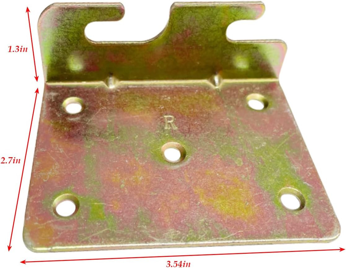 Hardware 4Pcs Bed Hinge Universal C-Bed Rail 3.5" x 2.7", Right Angle Hook