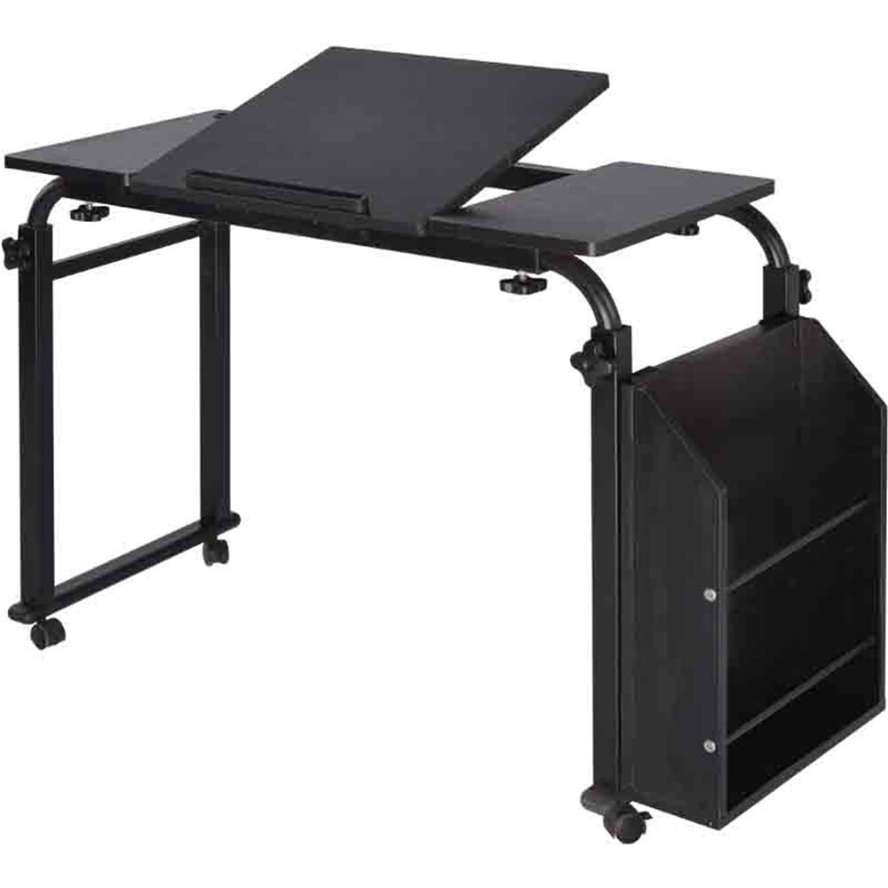 Rolling Laptop Desk Cart Computer Table Notebook Stand Tray Over Bed Home Rack~