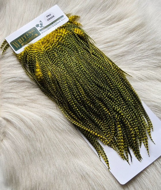 Whiting "" Dry Fly  Full Saddle,, Color;  Grizzly/Chart.   Free Shipping.