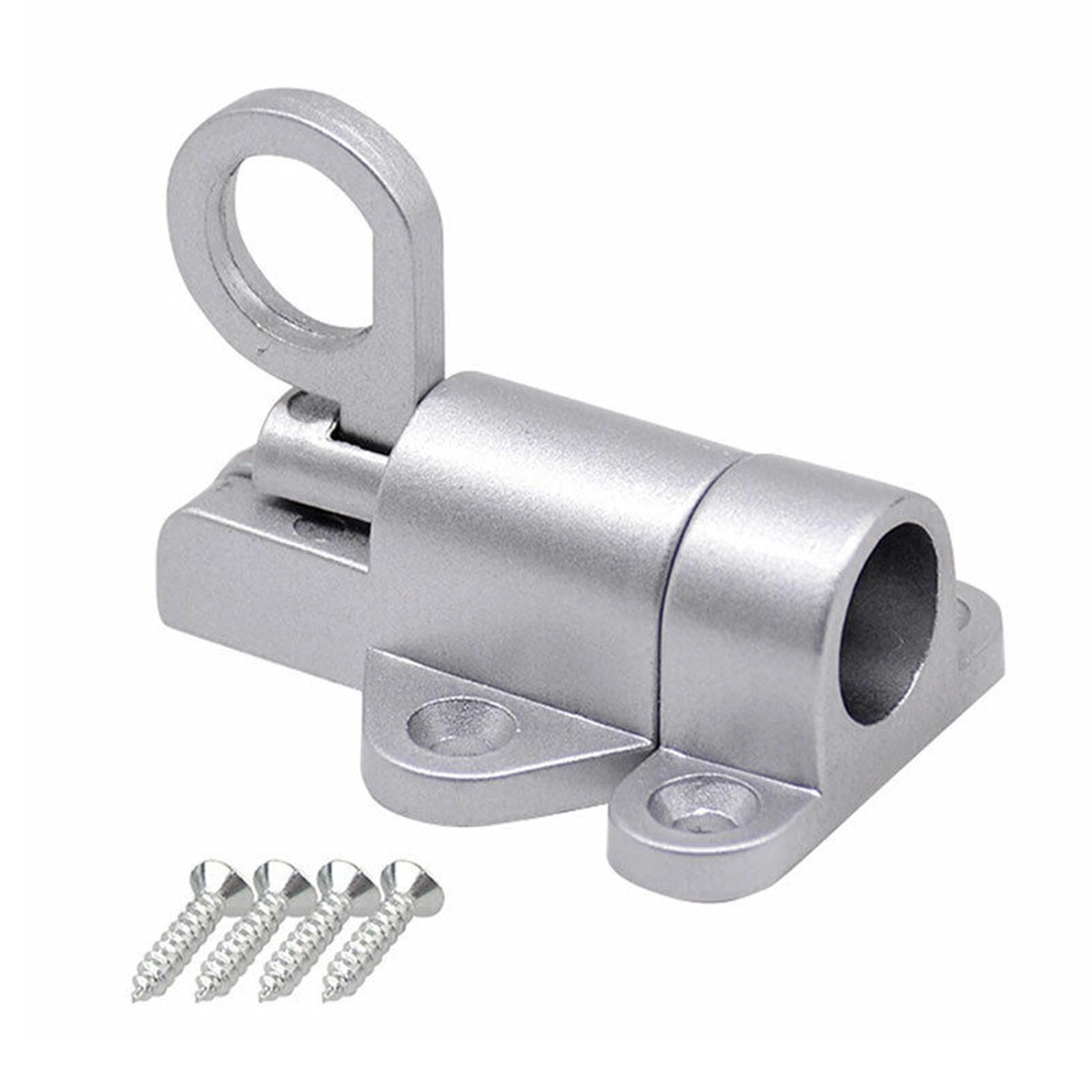 Silver Alloy Security Automatic Window Gate Lock Spring Bounce Door Bolt