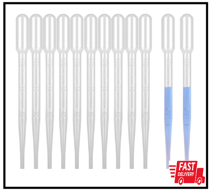 moveland 3ML Plastic Pipettes Disposable Eye Dropper Pipettes, Premium  - 10 PCS
