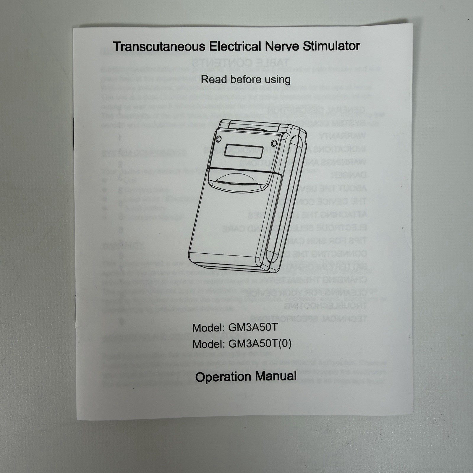 GEM-STIM GM3A50T Transcutaneous Electrical Nerve Stimulator Model