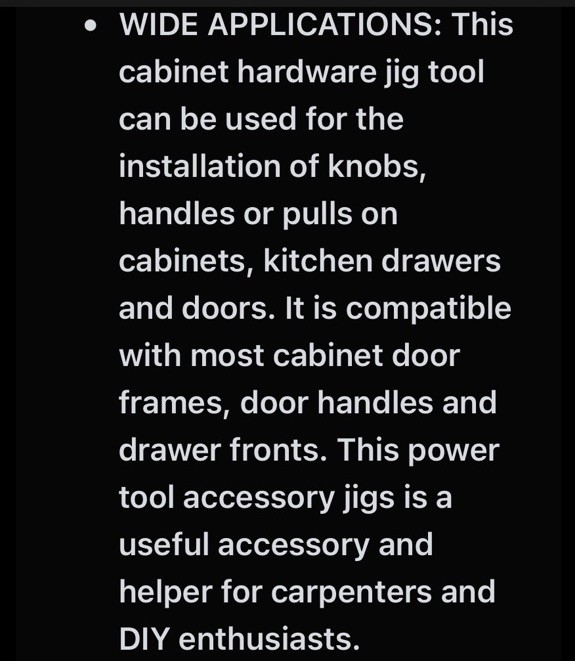 Cabinet Hardware Handle Jig, Adjustable Cabinet Hole Drilling Template Tool