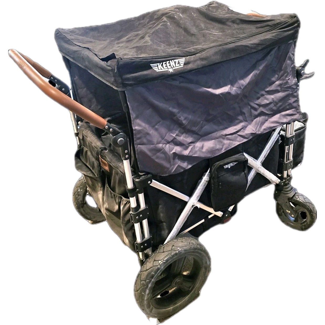 Keenz 7s Stroller Wagon - Gray includes canopies and all accessories.