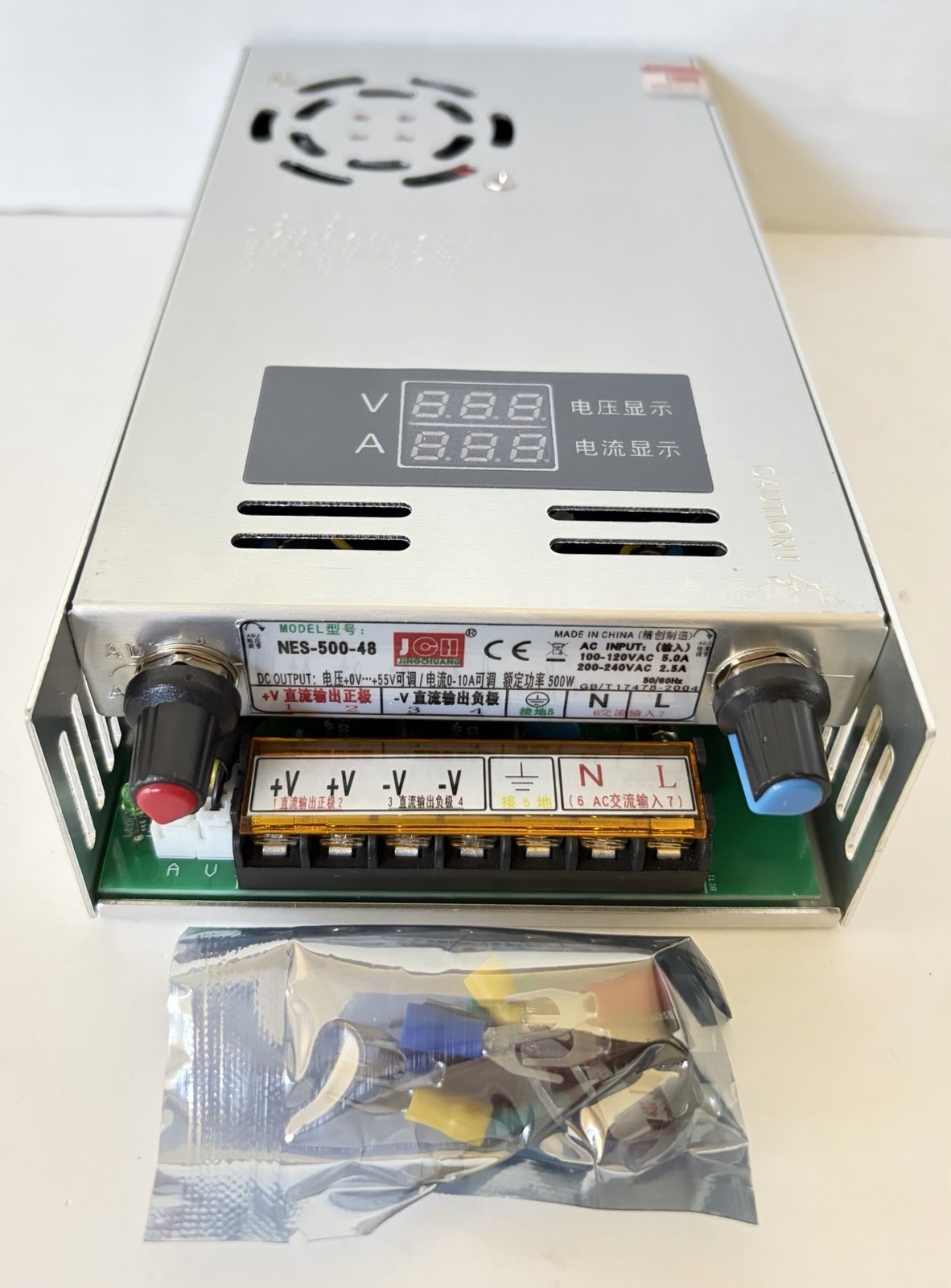500W Adjustable Switching Power Supply w/ Digital Display PowerSupply.NES-500-48