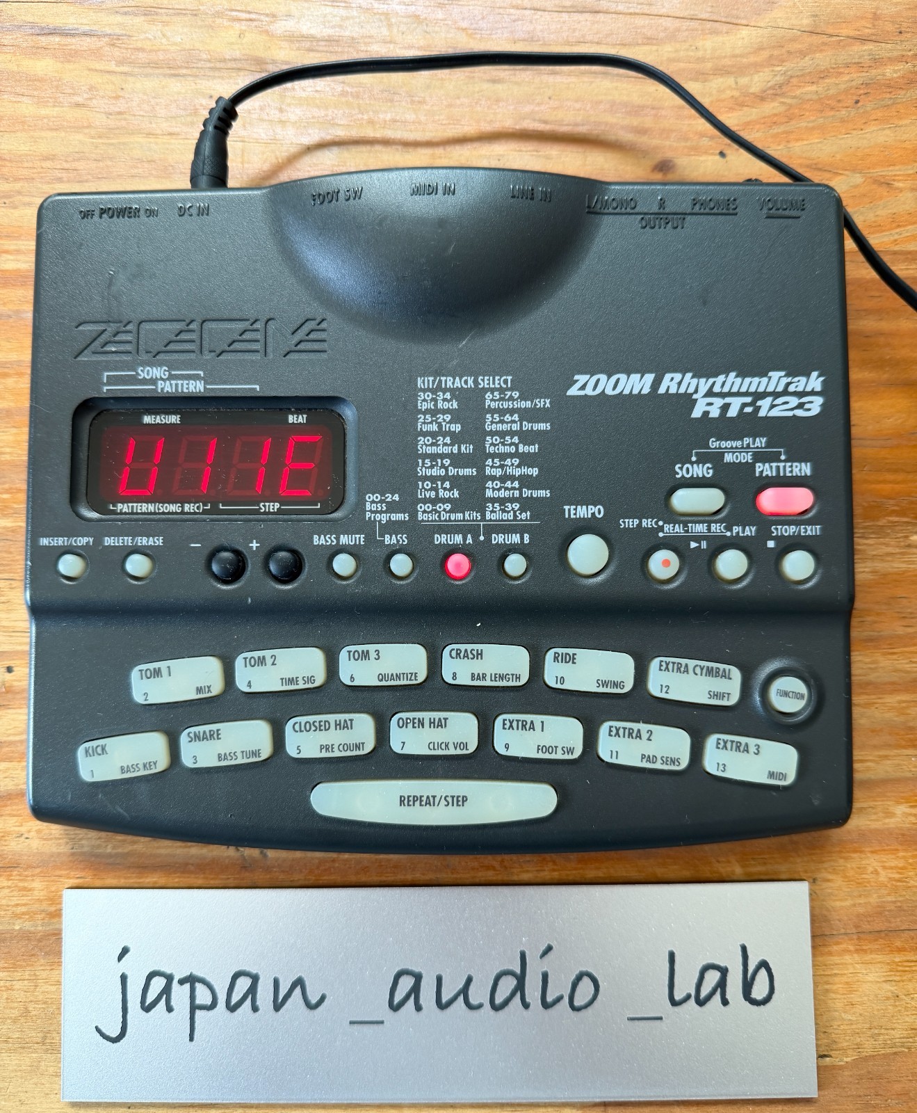 ZOOM RT-123 RhythmTrack Electronic Drum Tested Working with AC Adapter