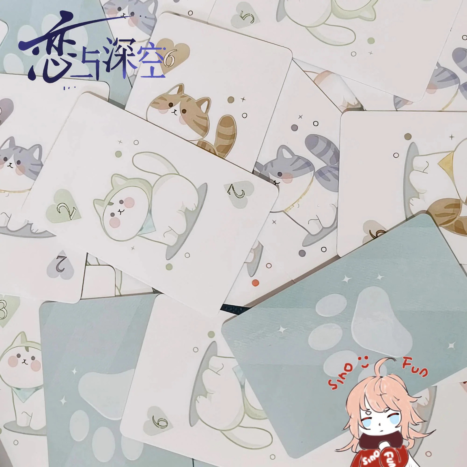 fast us shipping Love and Deepspace Kitty Cards, 恋と深空