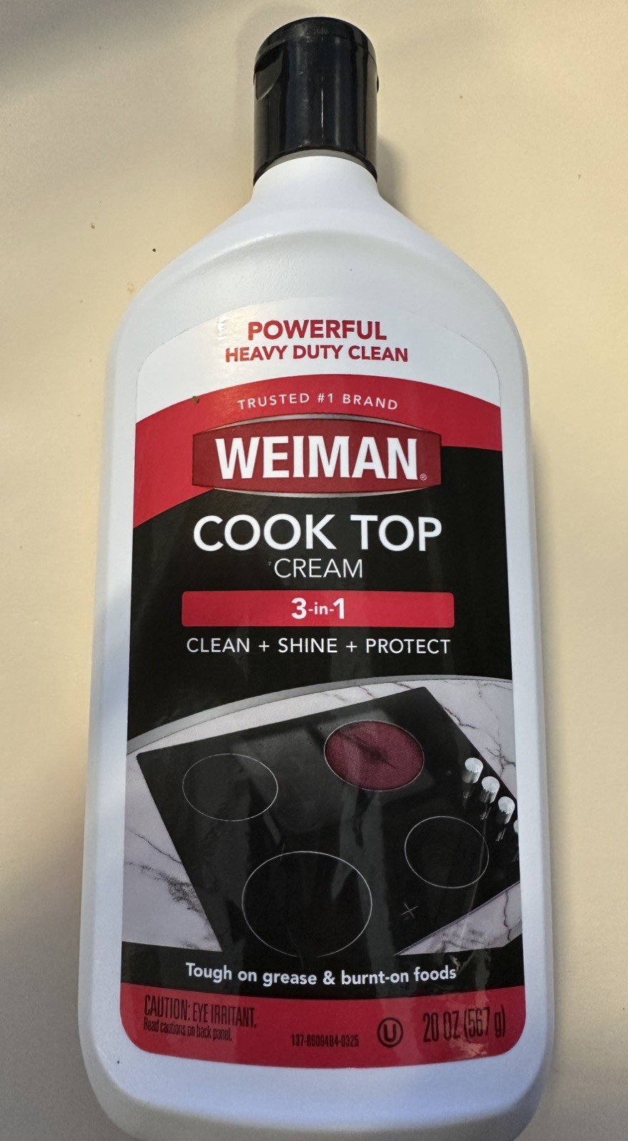 WEIMAN Cook Top Stove  Cleaner 3 in 1 Cleans Shines Protects Polish LARGE 20 OZ