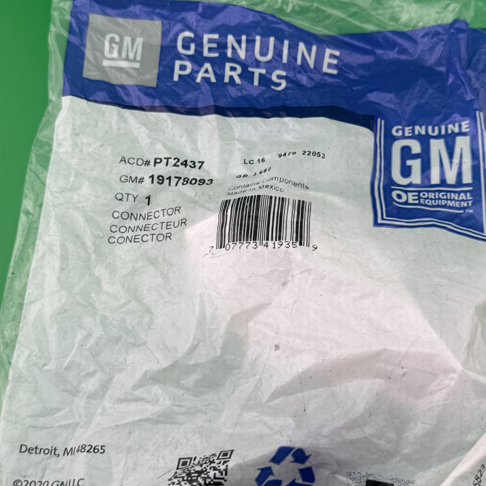 ACDelco GM Original Equipment Vehicle Speed Sensor Connector PT2437 19178093