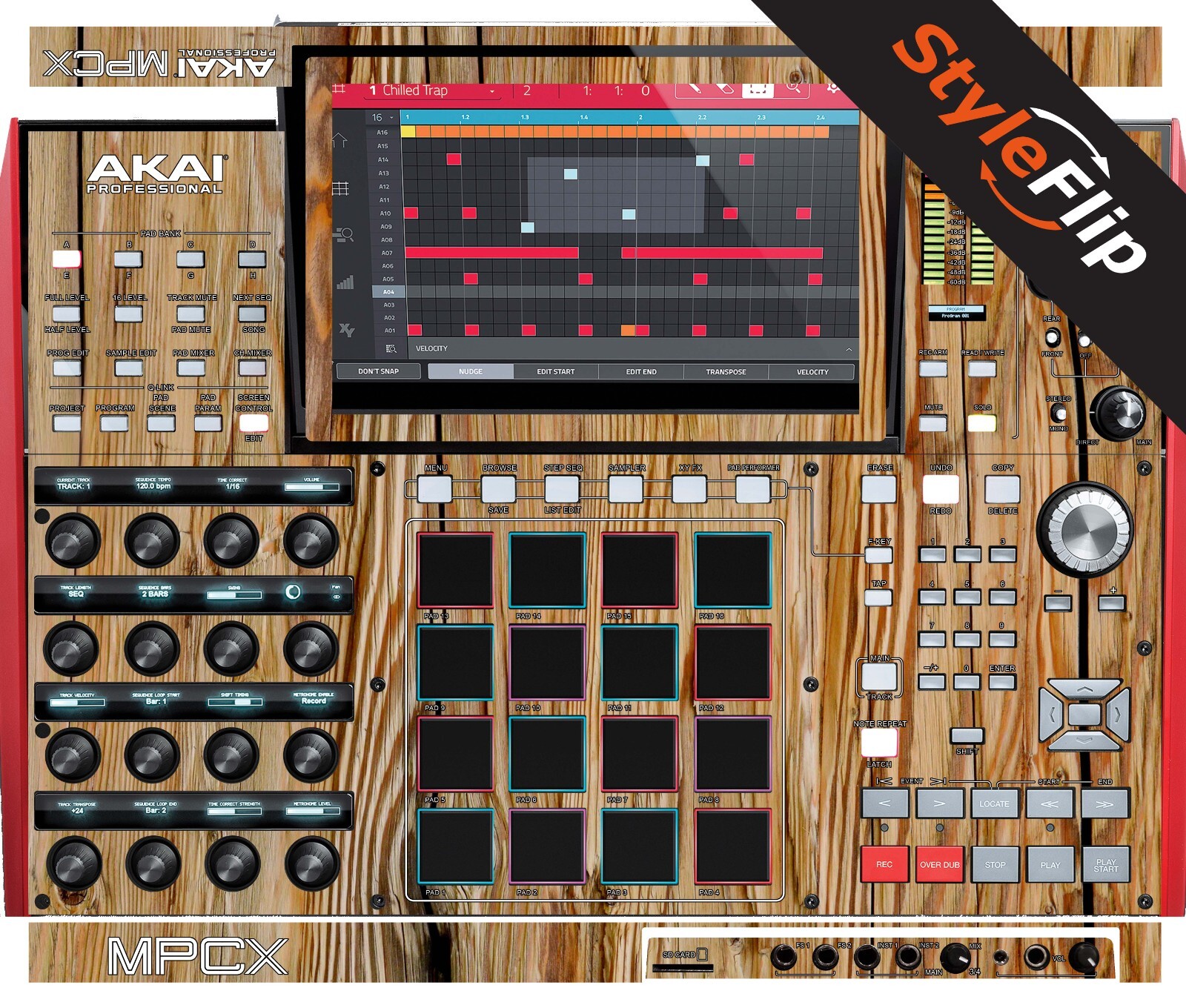 Akai MPC-X Skin | Wood #4 | Protective Decal | StyleFlip Skins