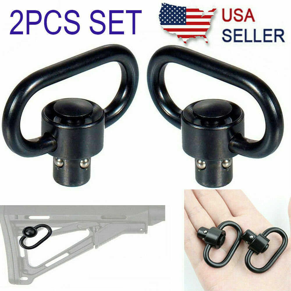 2Pcs Heavy Duty Flush Push Button 1.25" Quick Detach Rifle QD Sling Swivel Mount