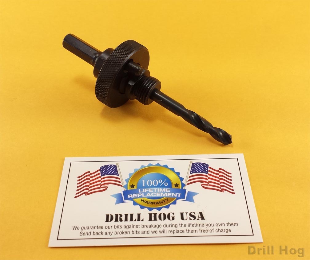 Drill Hog® Hole Saw Arbor Mandrel Holesaw Pilot Bit for 1-1/4" to 6" Hole Saws