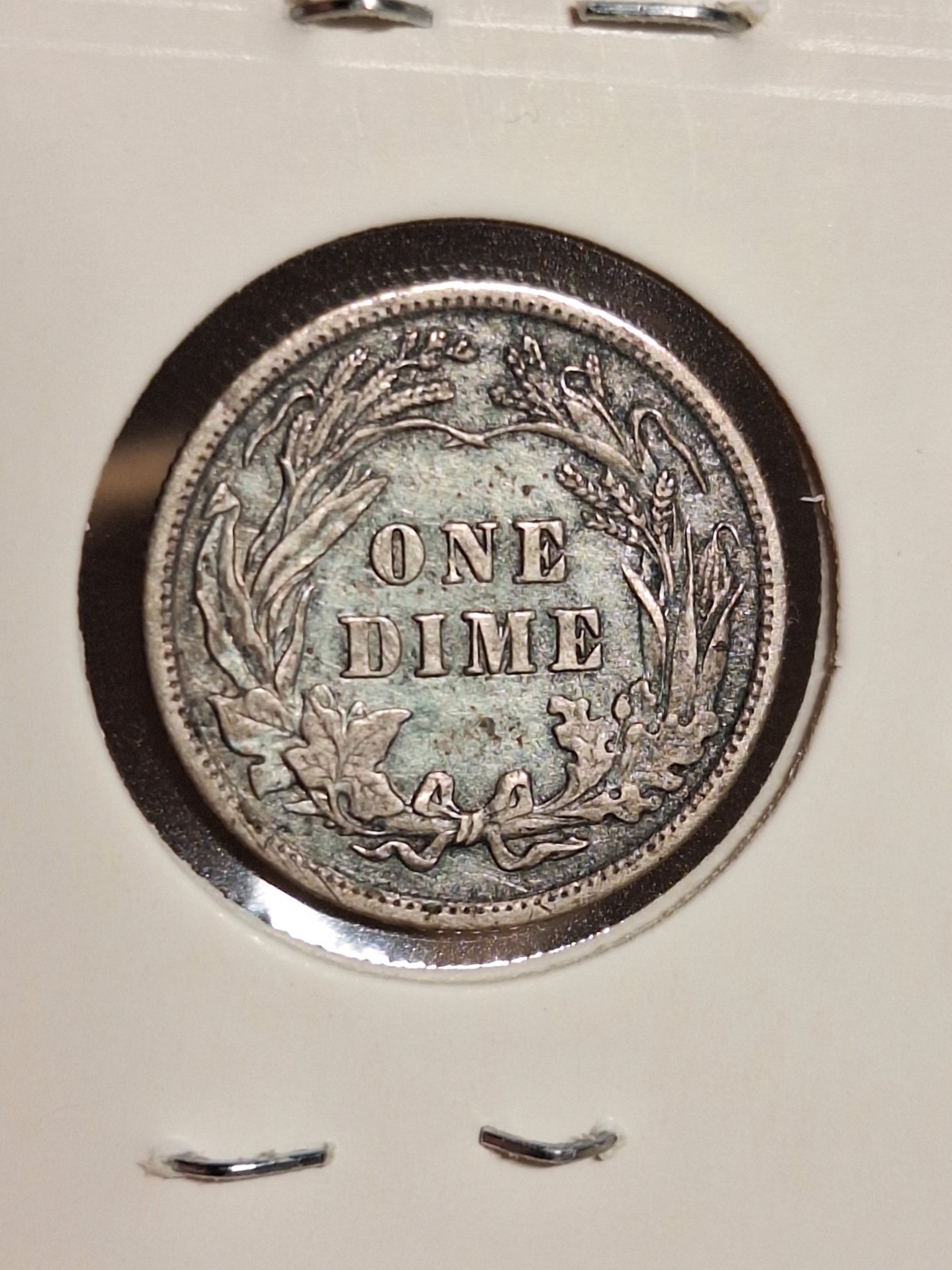 1908 Barber Silver Dime Nice XF Details Spotty/Slightly Green Surface