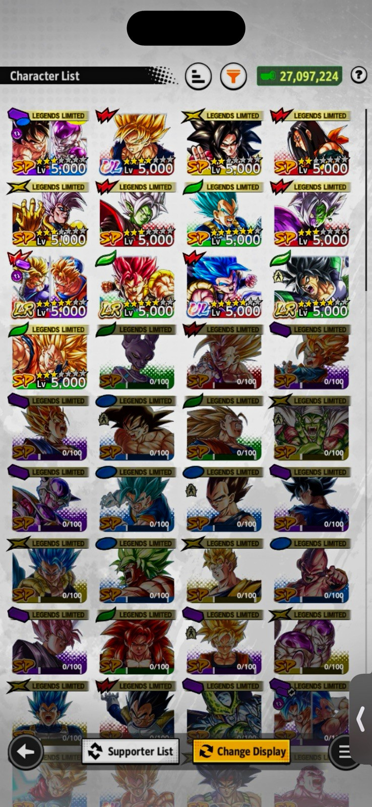 Dragon Ball Legends Legends Limited Account - 27,097,224 Chrono Crystals