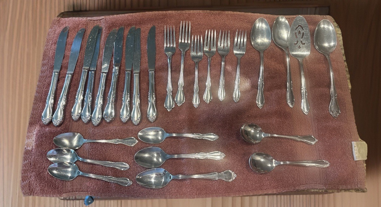 27 Pcs.  Oneida 1881 Rogers Stainless ARBOR ROSE