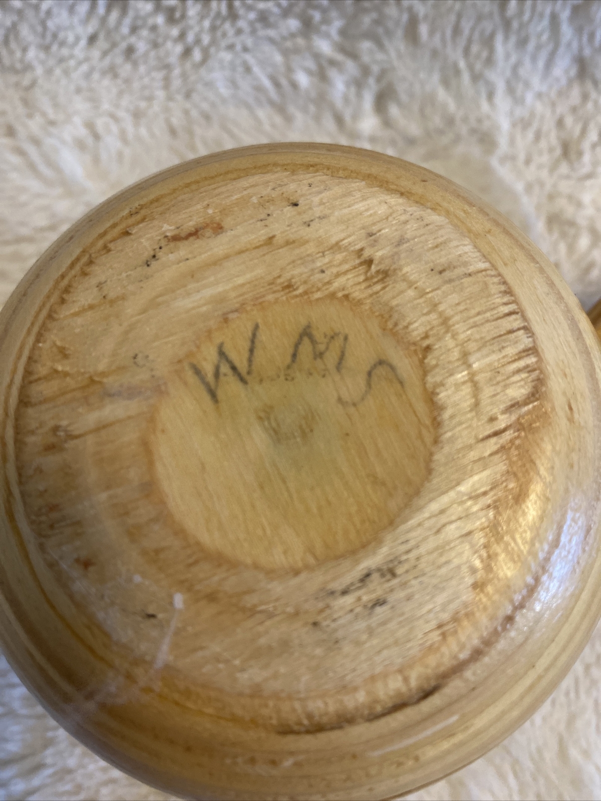 Original Wood Container with Lid Initials on Bottom WMS