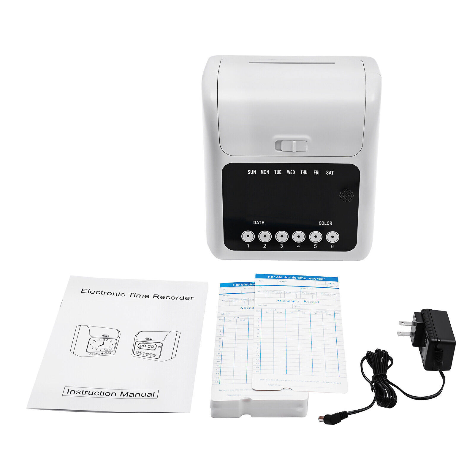 Employee Time Clock Card Machine Calculating Attendance Punch Built-in Music New