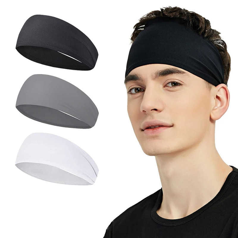 1/2Pcs Sports Headband for Men Fitness Sports Satin Head Band with Elasticity Yo