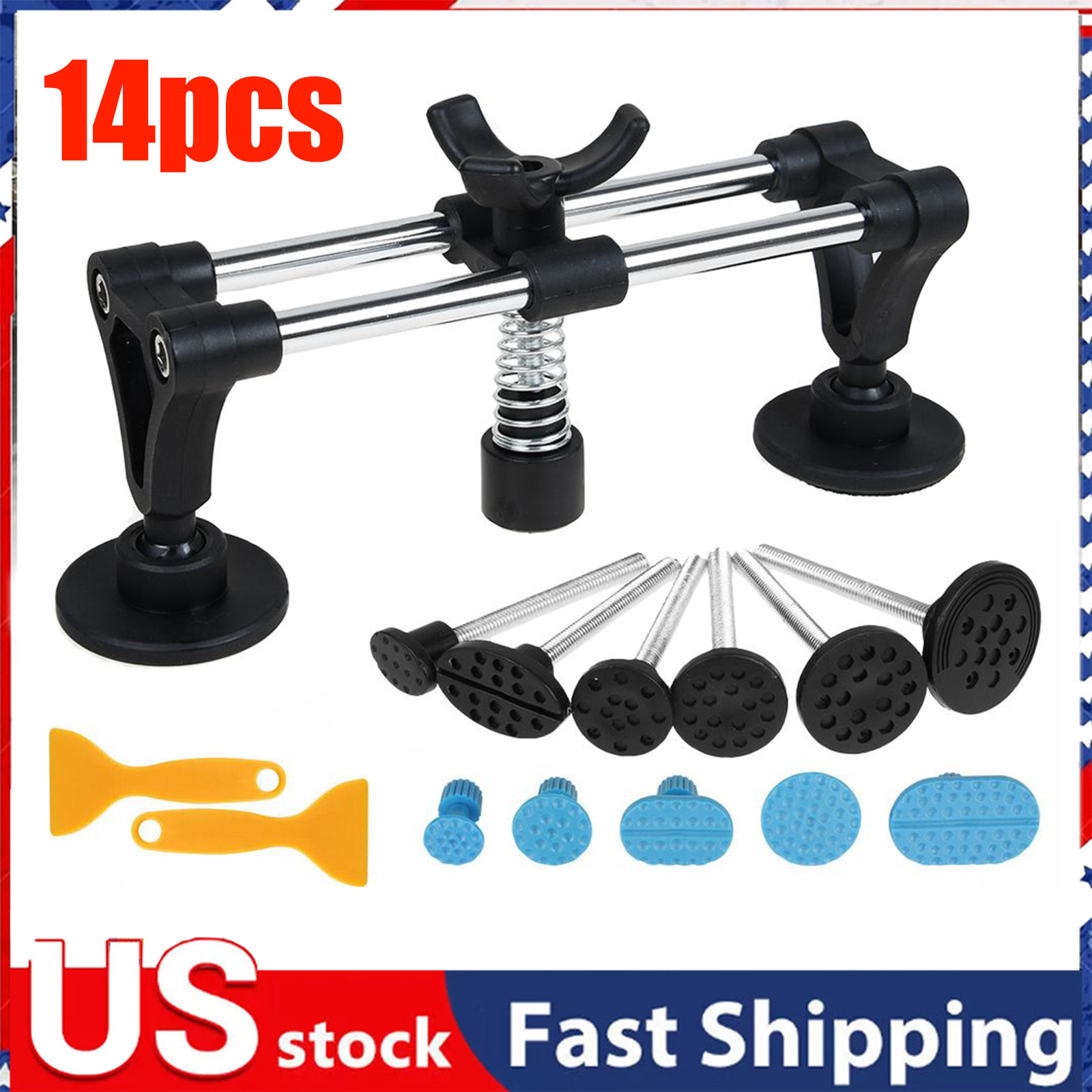 14Pcs Car Paintless Dent Puller Auto Body Repair Tool Hail Damage Removal Kit