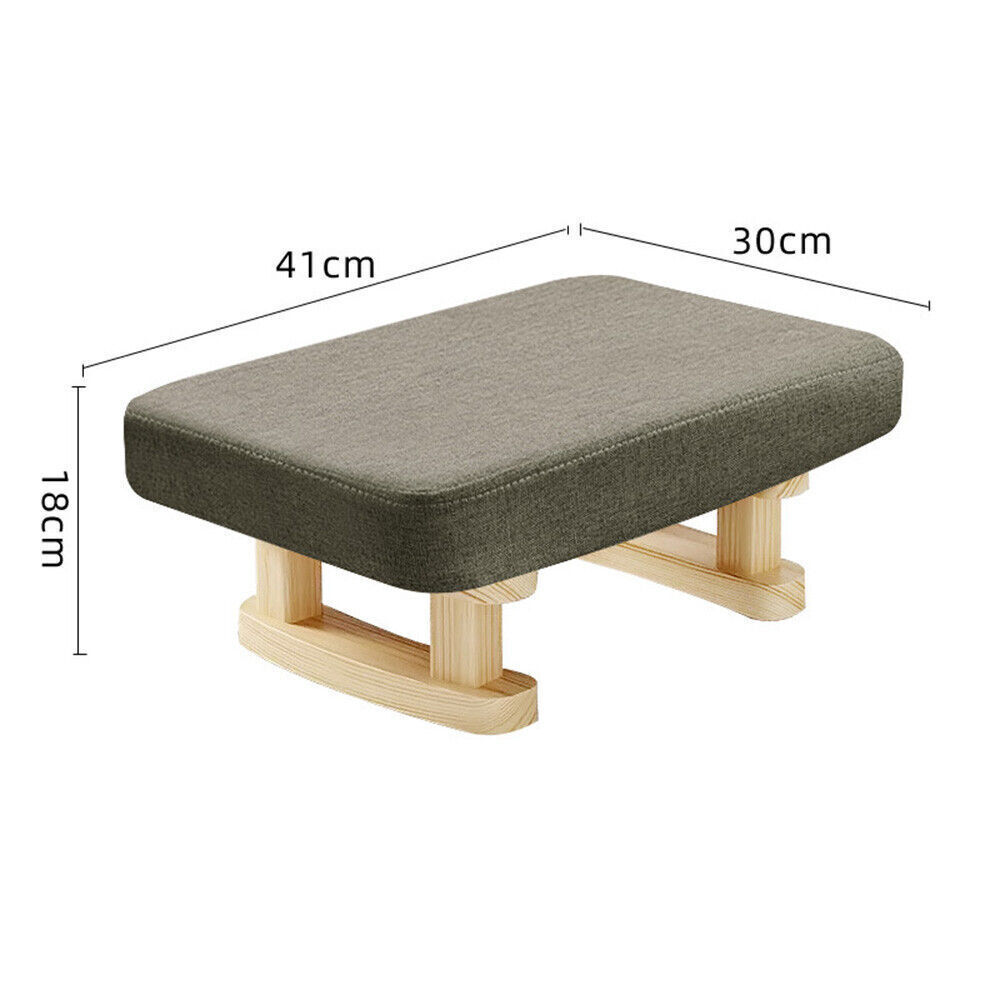 Wooden Coffee Footstool Low Stool Footrest Lounge Seat Armchair Stool US STOCK