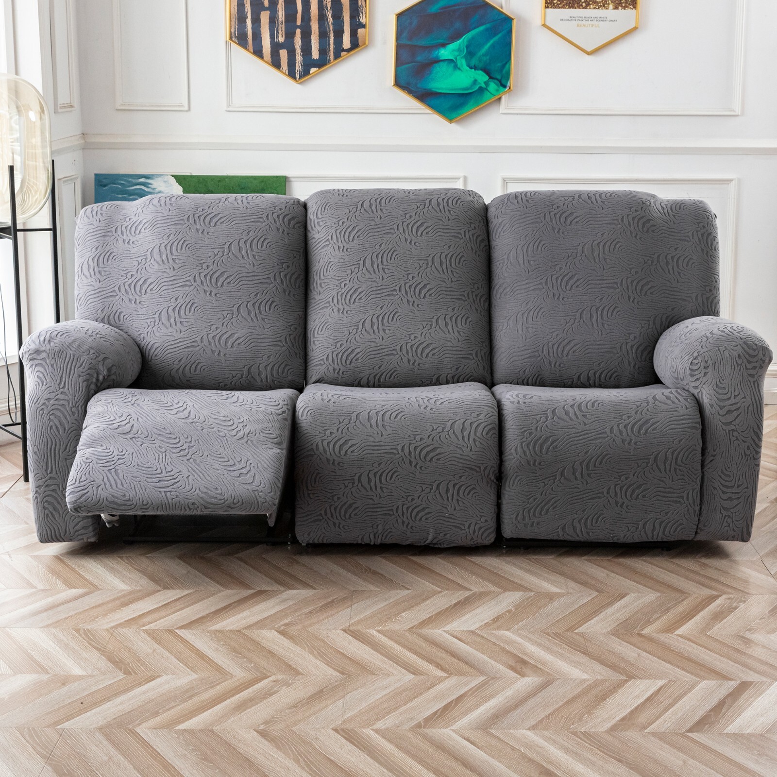 Recliner Chair Cover,Stretch Sofa Cover 3 Seater With Arm Rest, Couch Cover Soft