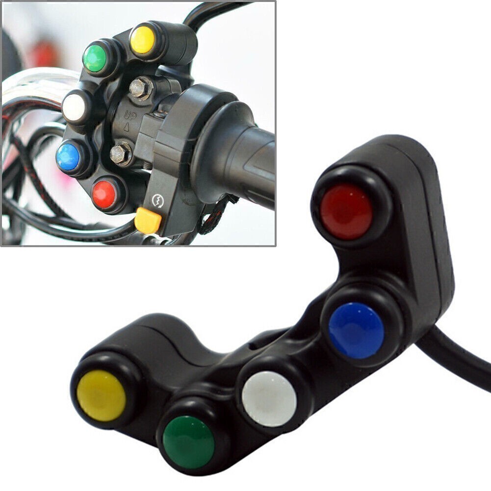 7/8" 22mm Handlebar Universal Switch 5 button Array Motorcycle Switches Plastic