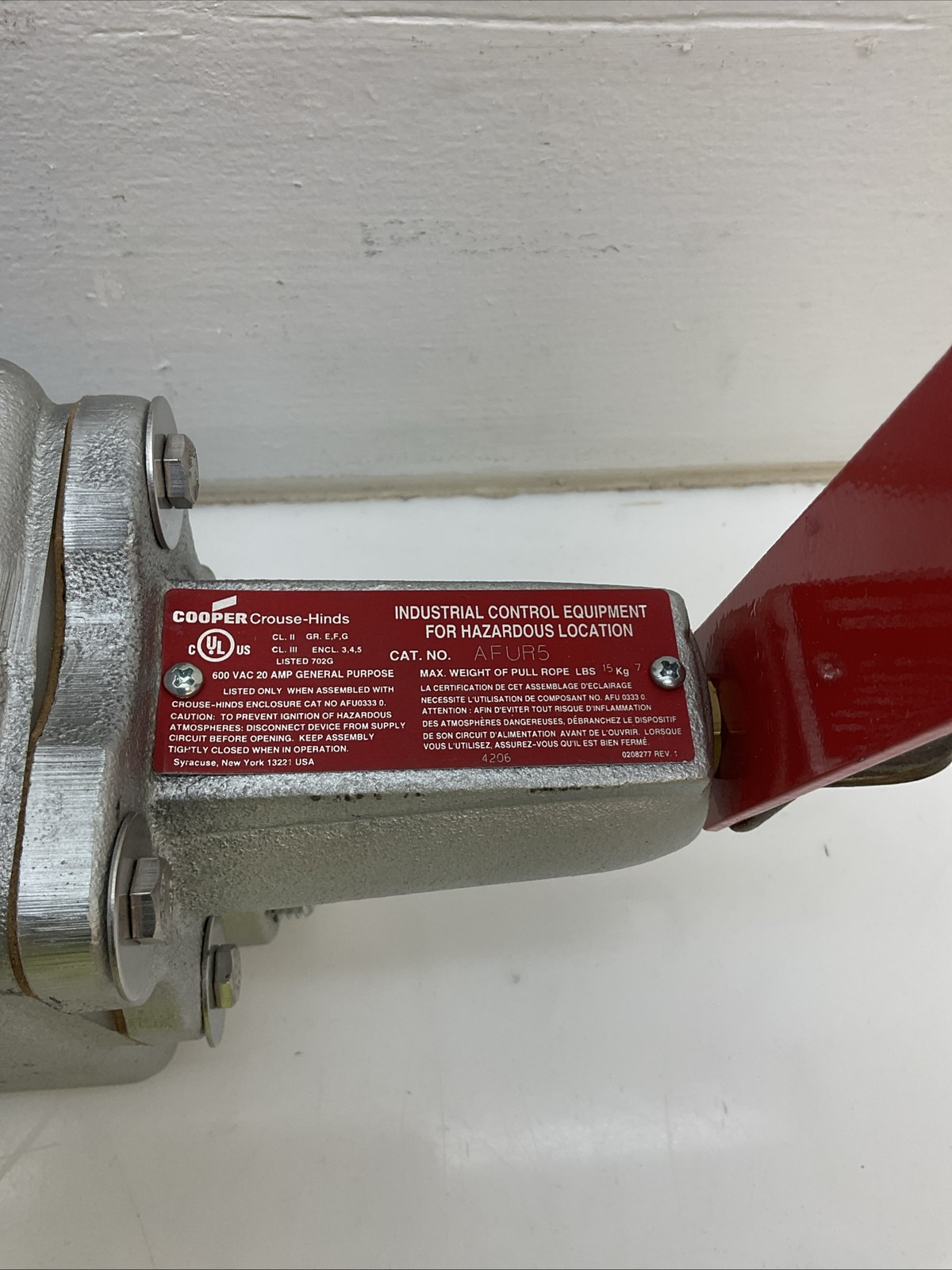 Cooper Cruise Hinds AFU033355 Double End Conveyor Control Switch NIB