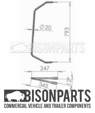 MIRROR ARM 793 X 347 MM BP116-110 FITS IVECO EUROCARGO (1991 - 2006)