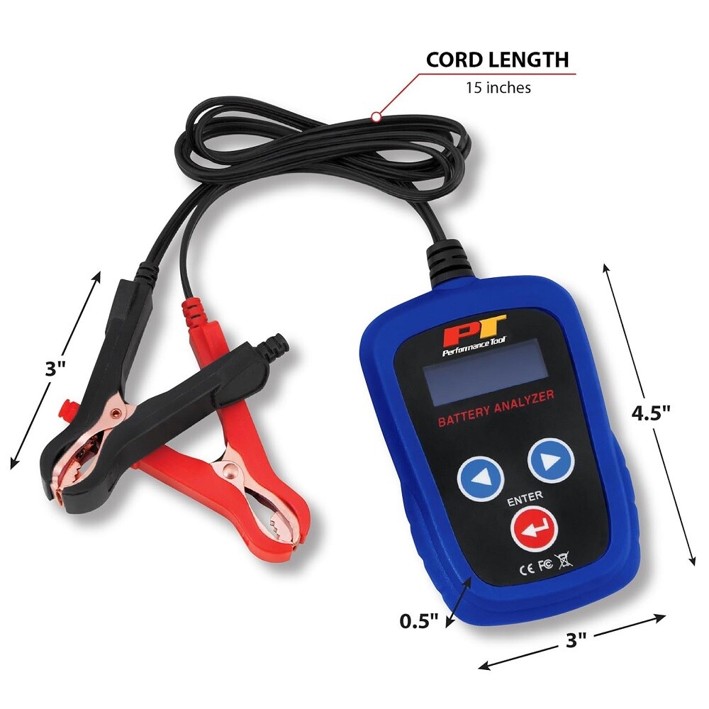 Performance Tool Digital W2999 12V Car Battery Tester, 100-2000 CCA Load Test...