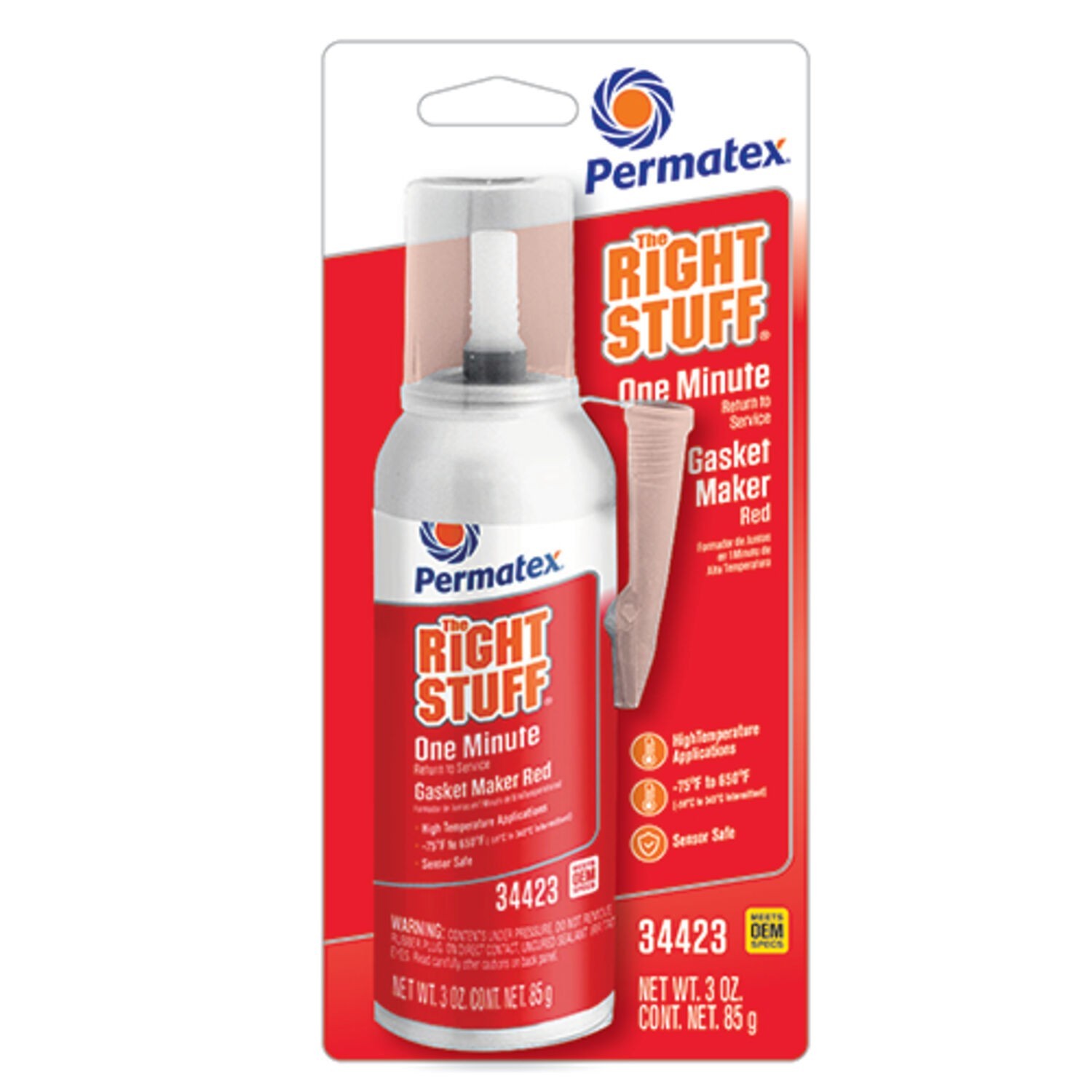 Permatex The Right Stuff Red 90 Minute Gasket Maker Sensor Safe RTV Silicone 3oz