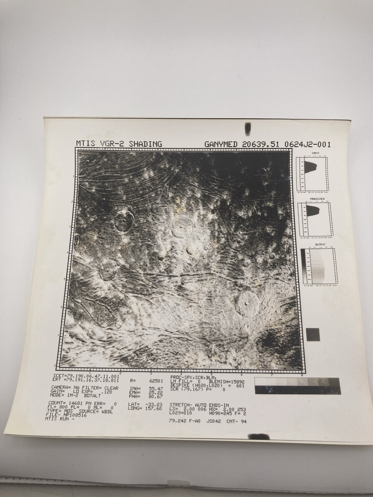 RARE Original Voyager 2 Ganymede JPL NASA Glossy Mission Photo 10”x10" Exc