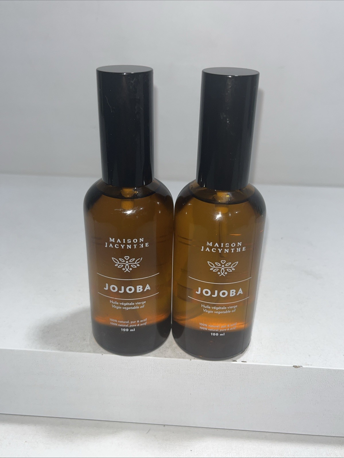 2 New Maison Jacynthe Jojoba Virgin Vegetable Oil, 100ml Each, Slightly Damaged
