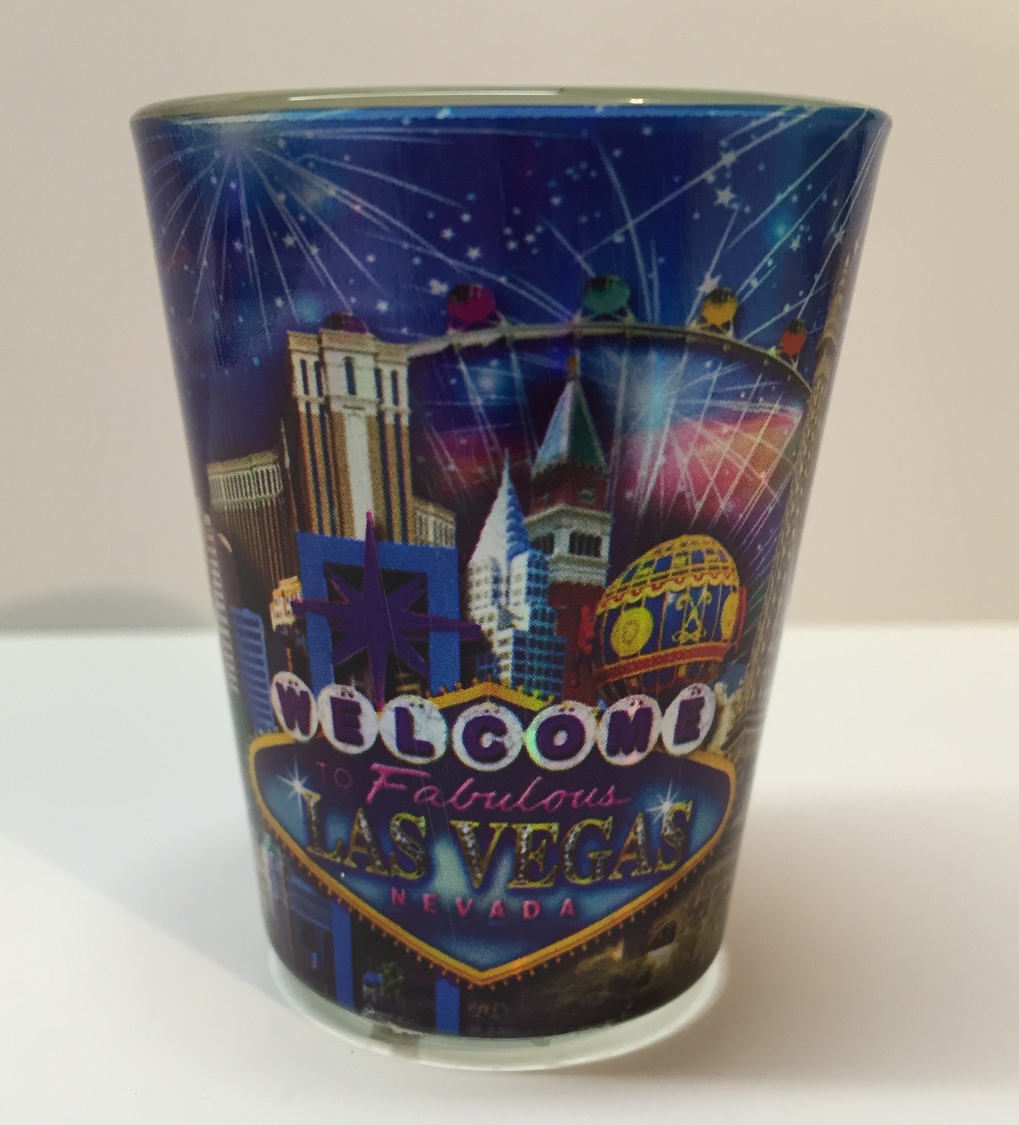 Las Vegas Sign Hotels Casino Shot Glass Shotglass Whiskey High Roller Paris MGM