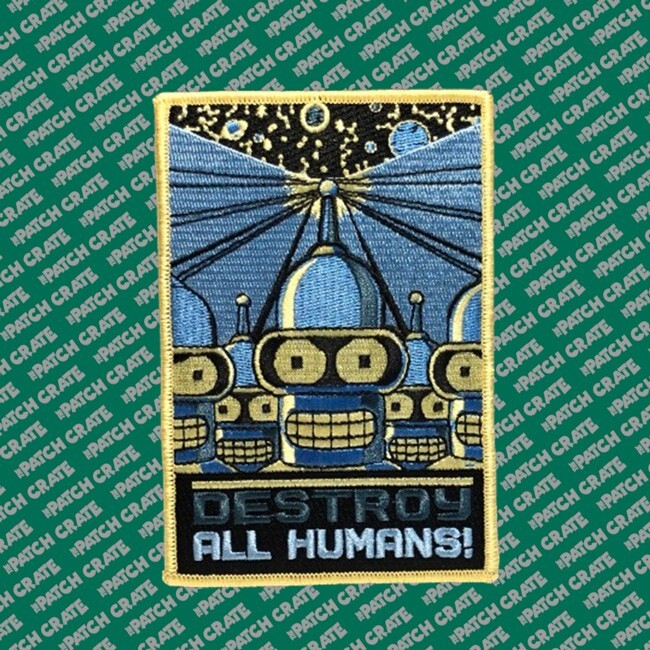 4 Rare Patch Crate Limited Edition Futurama Patches 2pc Hook/Loop Backing