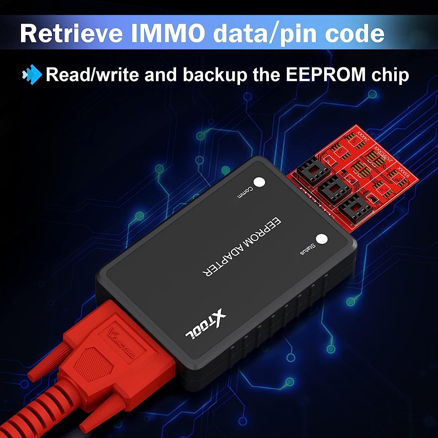 XTOOL EEPROM Adapter Retrieve PIN Code Restore IMMO Data Work for D7/D8 BT/D9PRO