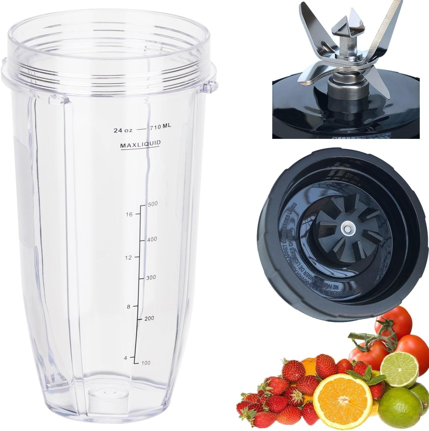 [ New Model] Replacement Blender Blade and 24Oz Cup Accessories, Only Compatible