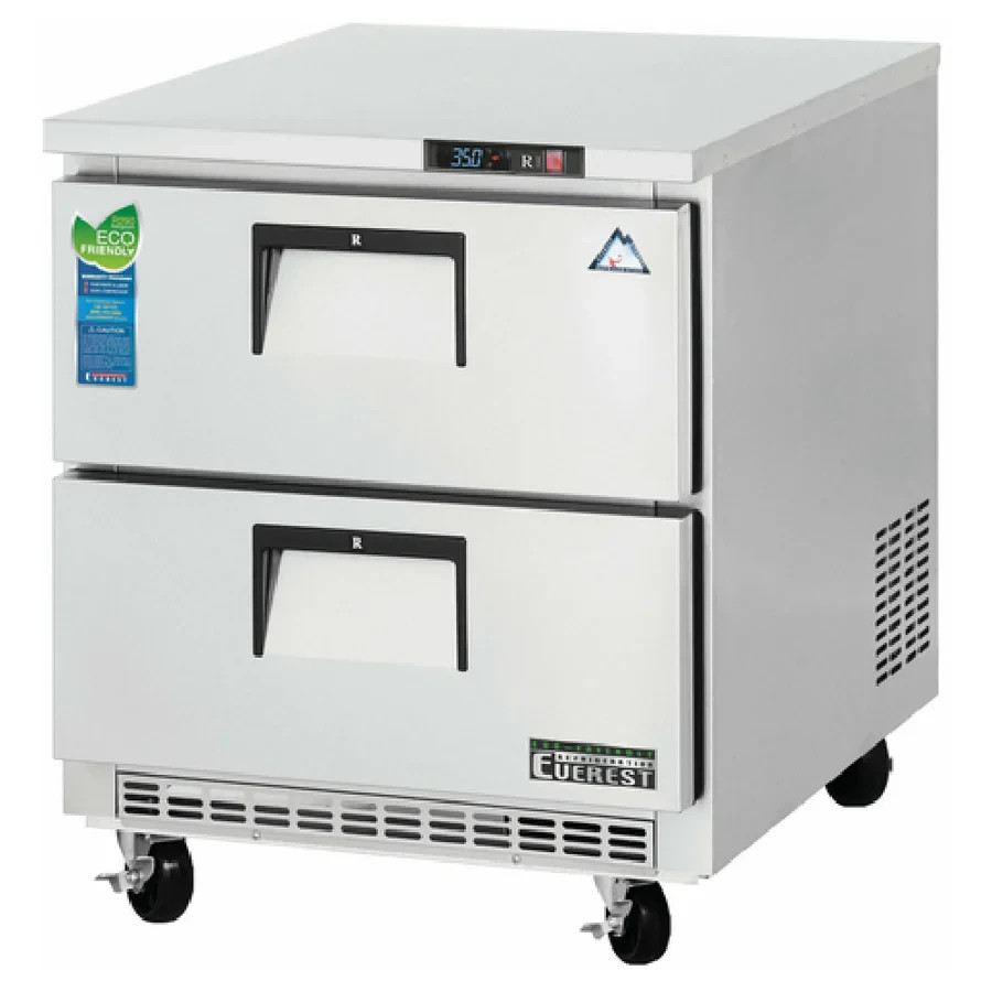 Everest ETBR1-D2 2 Drawer Undercounter Refrigerator 115V Commercial NSF R290