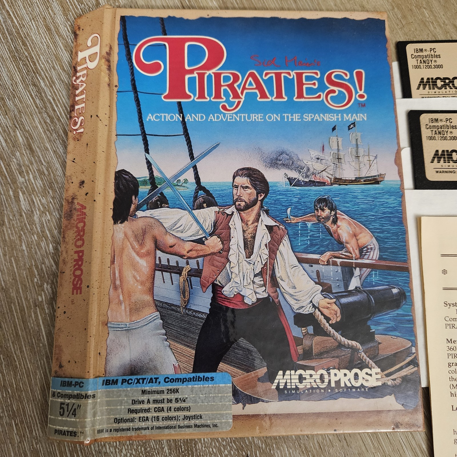 Sid Meier’s Pirates! IBM PC 5.25” MicroProse Complete Map Manual Disks