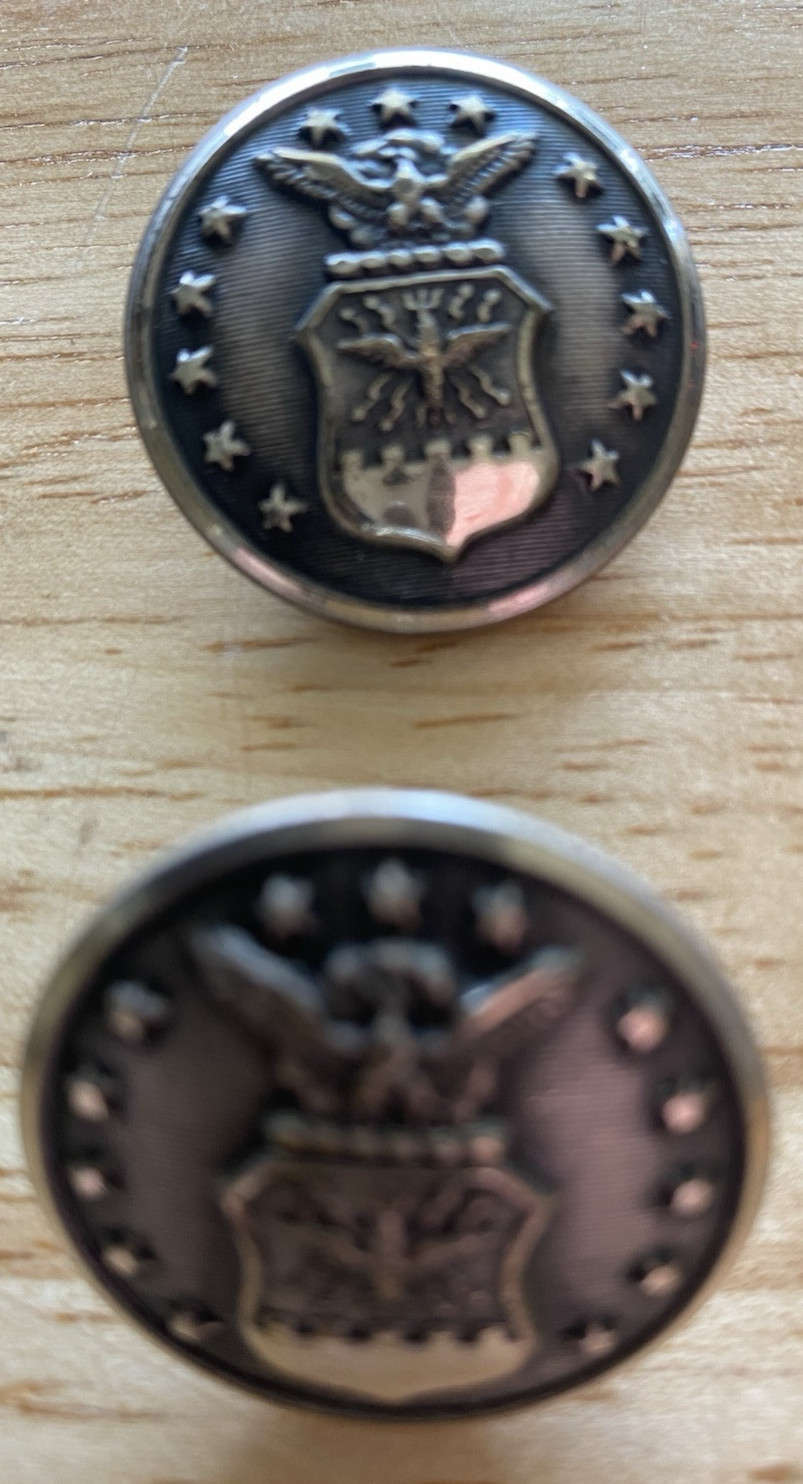 6 Air Force Waterburybuttons 1 inch in diameter