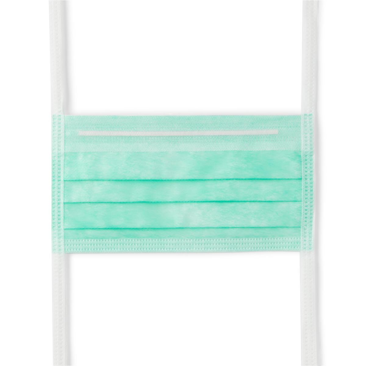 Surgical Face Mask with Ties and Anti-Fog Film Strip, Green, Box of 50