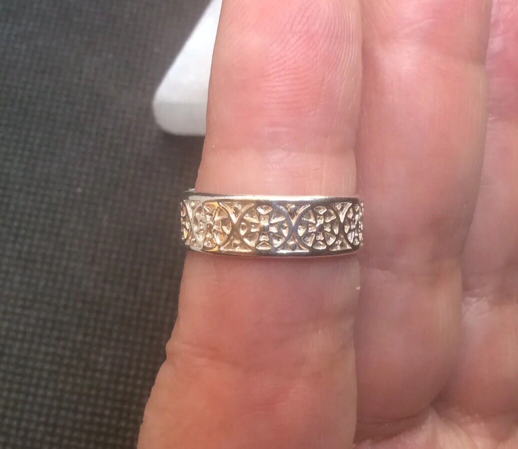 Pretty Adjustable Toe Ring Plated 6mm Sterling Silver Crosses Maltese