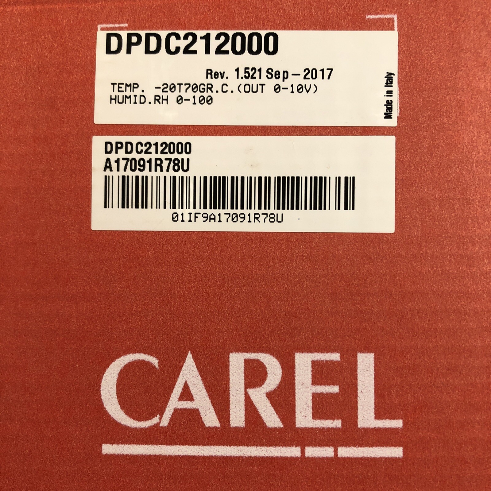 Carel DPDC212000 Temperature and Humidity Sensor - Duct Probe
