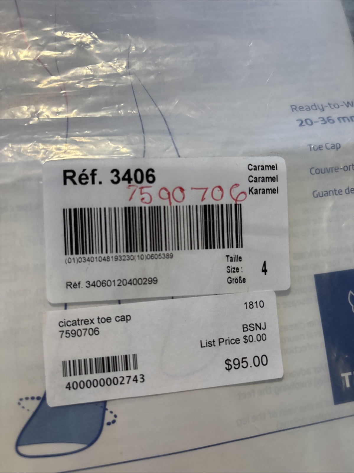 Jobst Toe Cap Size 4 Cut To Size NEW