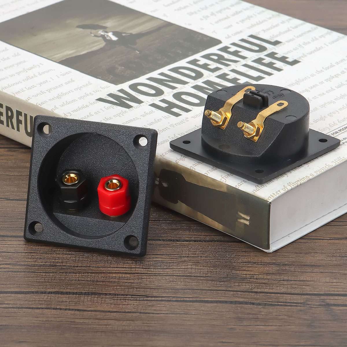 4Pcs Square Subwoofer Speaker Box Terminal Cup Spring Connector Sub Plug Box