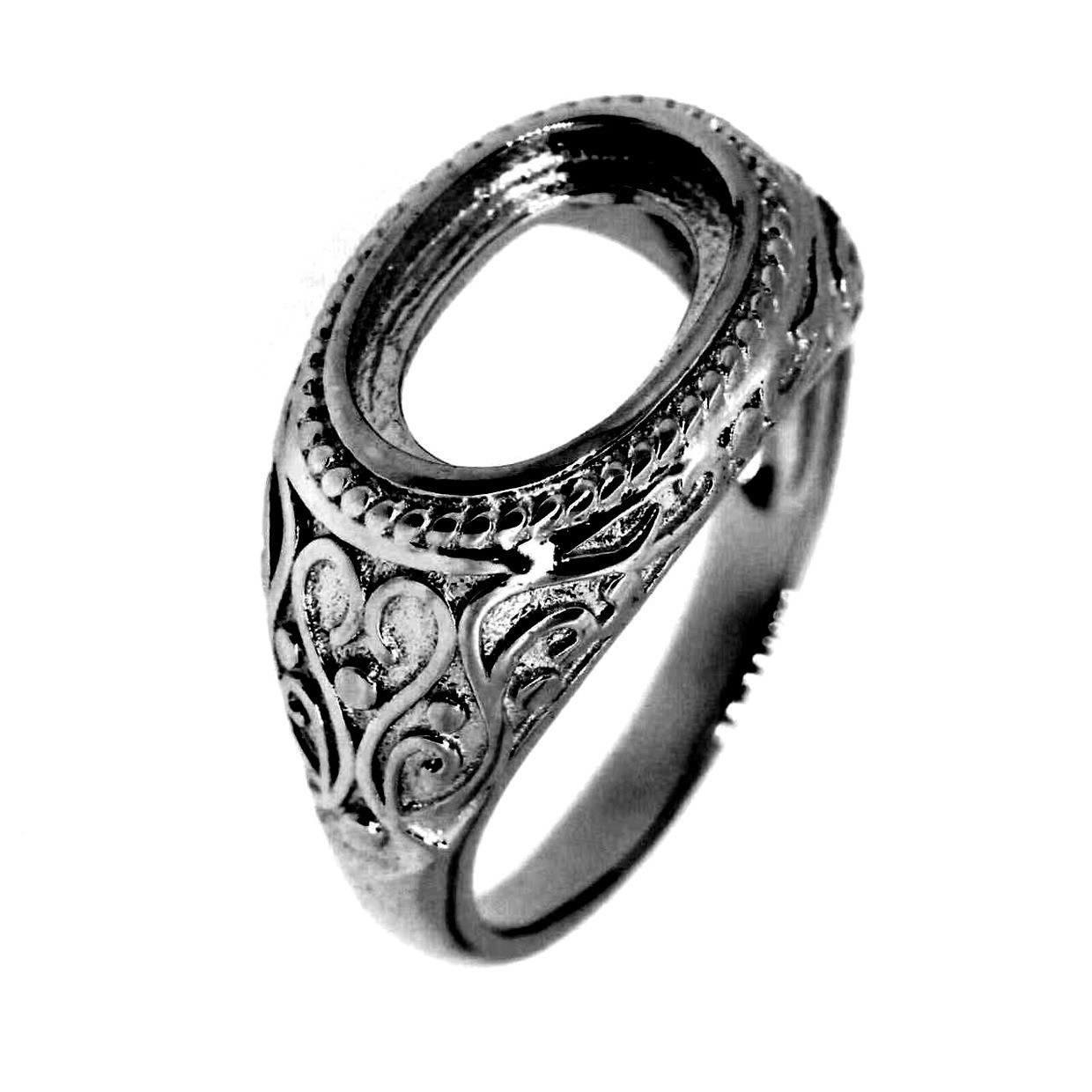 Sterling Silver Semi Mount Ring Setting Oval OV 13x9mm size 13