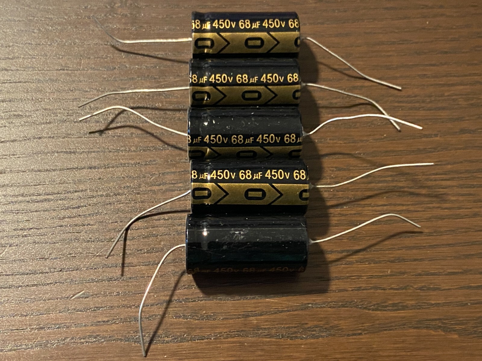 5pc Electrolytic Capacitor Axial 2000hr +105℃ RoHS 68uF 450V φ18x36mm Supertech