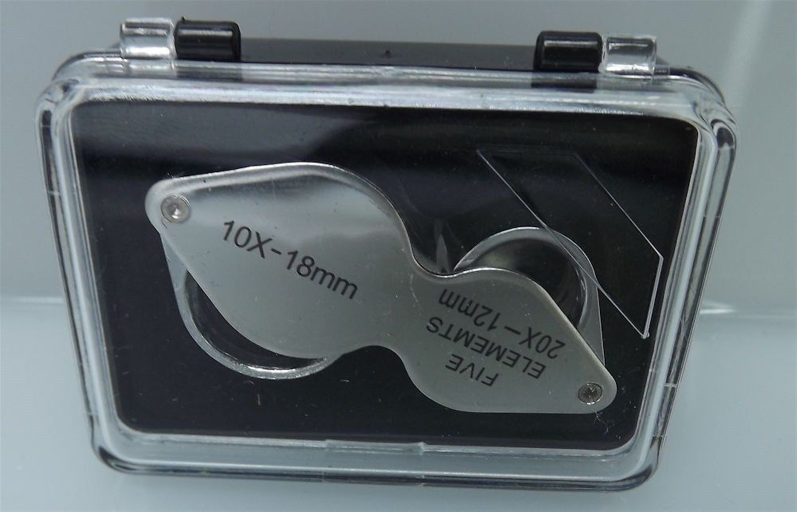 DUAL 10X & 20X JEWELERS LOUPE GREAT JEWELRY TOOL GLASS LENS 18MM 12MM CHROME