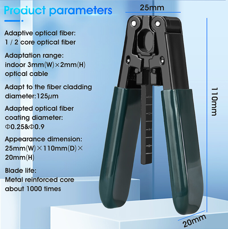3x2mm 125μm cladding diameter 0.25&0.9mm Coating Leather wire cable stripper
