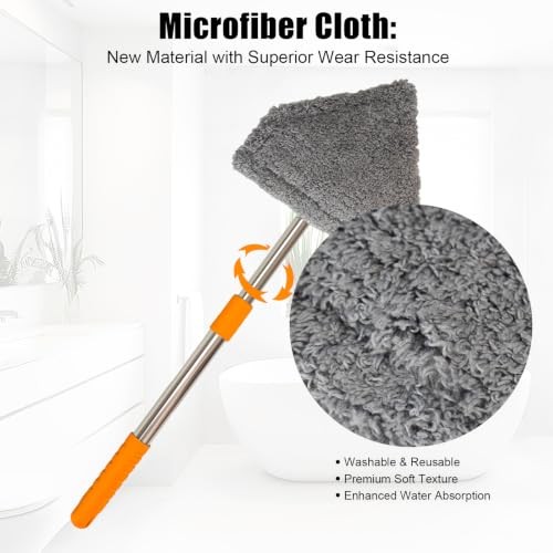 Windshield Cleaner Tool - Car Window Squeegee with 4 Reusable Microfiber Pads