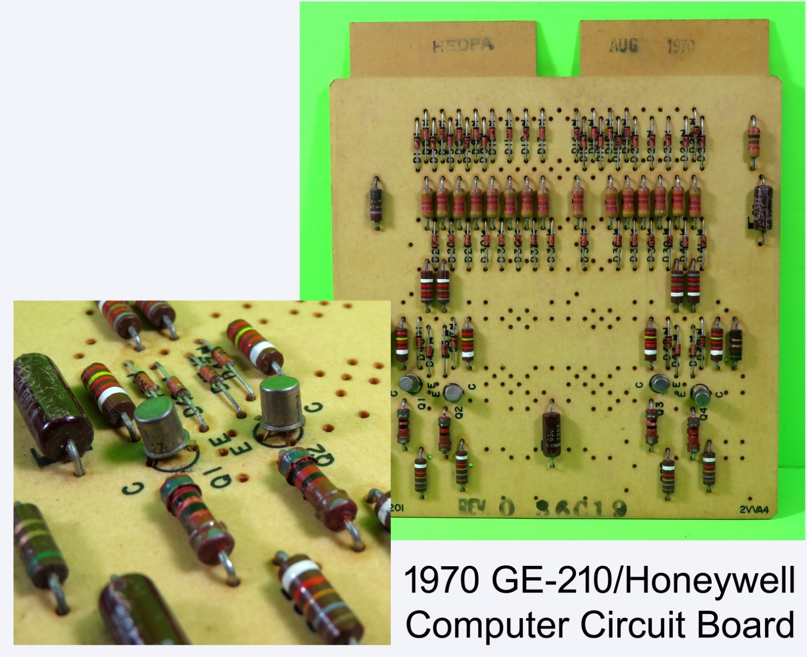 Vintage 1970 Transistorized Circuit Board – GE-210/Honeywell Computer (2VVA4)